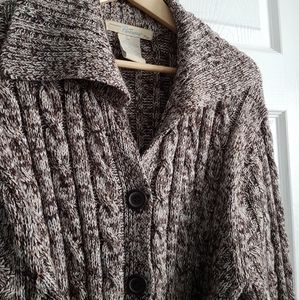 Thick Long Button Up Sweater With Belt